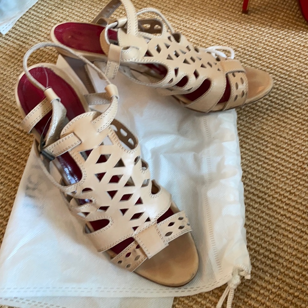 Manolo blahnik heels with wood heel